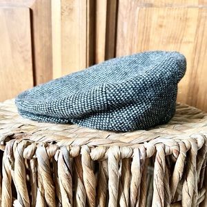 Cavanagh New York Black Gray Check Wool Newsboy Golf Hat Made In Italy Size XL